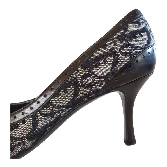 DIOR Black Diorissimo Monogram Pumps Sz 39 Kitten Style Heel Pointed Toe US 8.5 - Picture 6 of 16